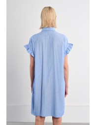 Cotton shirt dress, smocked