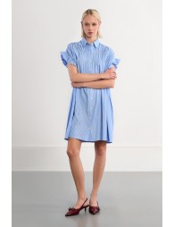 Robe chemise en coton, smockée