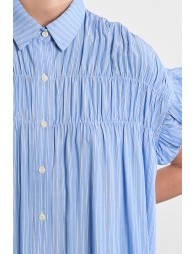 Cotton shirt dress, smocked