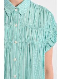 Robe chemise en coton, smockée