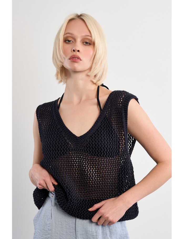 Pull en maille sans manches