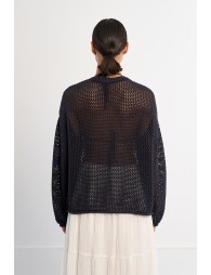 Openwork knit cardigan
