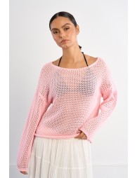 Openwork knit sweater