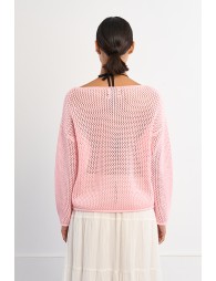 Openwork knit sweater