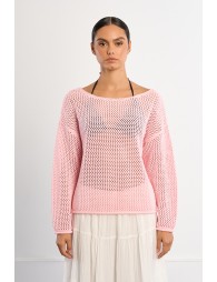 Openwork knit sweater