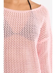 Jersey de mujer de manga larga, en punto acanalado.