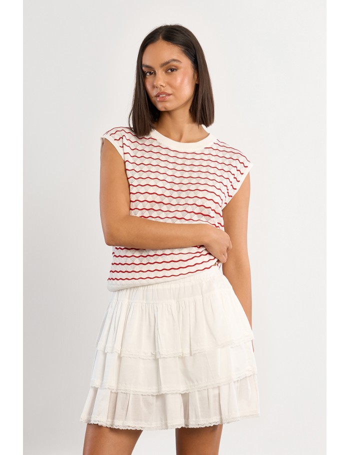 Knitted top, striped