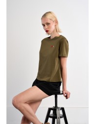 T-shirt cœurs brodés