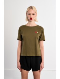 T-shirt cœurs brodés