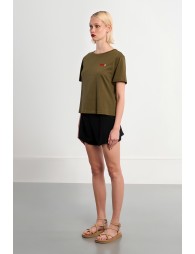 T-shirt cœurs brodés