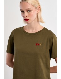 T-shirt cœurs brodés