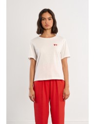 T-shirt cœurs brodés
