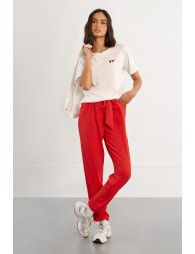 Embroidered hearts T-shirt