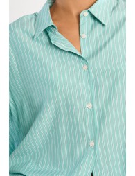 Camisa de mujer de manga larga, estampado rayas.