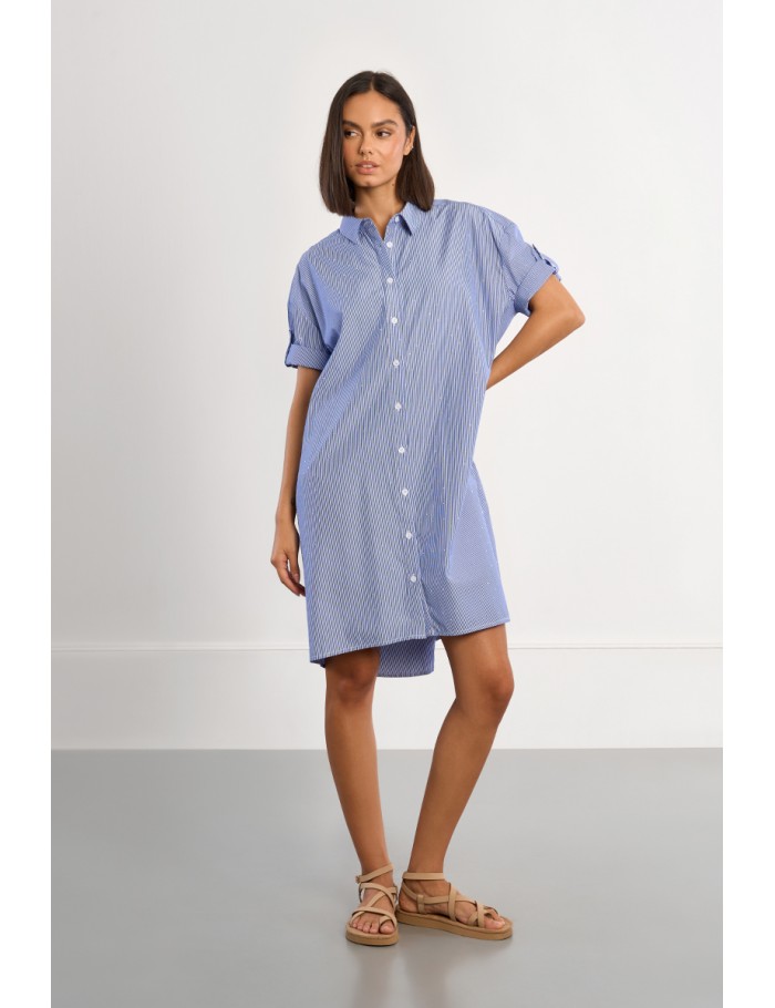 Oversized shirt dress with rhinestones
