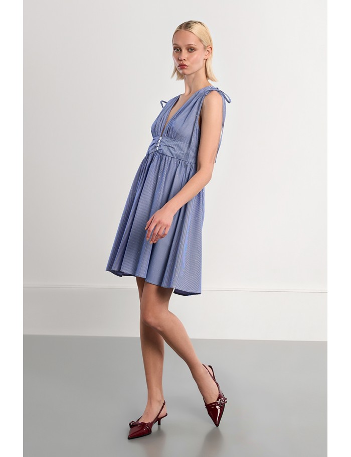 Robe chemise à strass