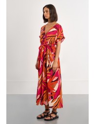 Robe portefeuille maxi à imprimé graphique