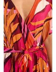 Graphic print maxi wrap dress