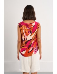 Top de mujer de manga sisa, con estampado.
