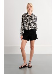 Bomber de mujer de manga larga, con estampado.