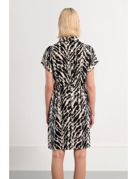 Black print mini dress