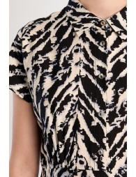 Black print mini dress