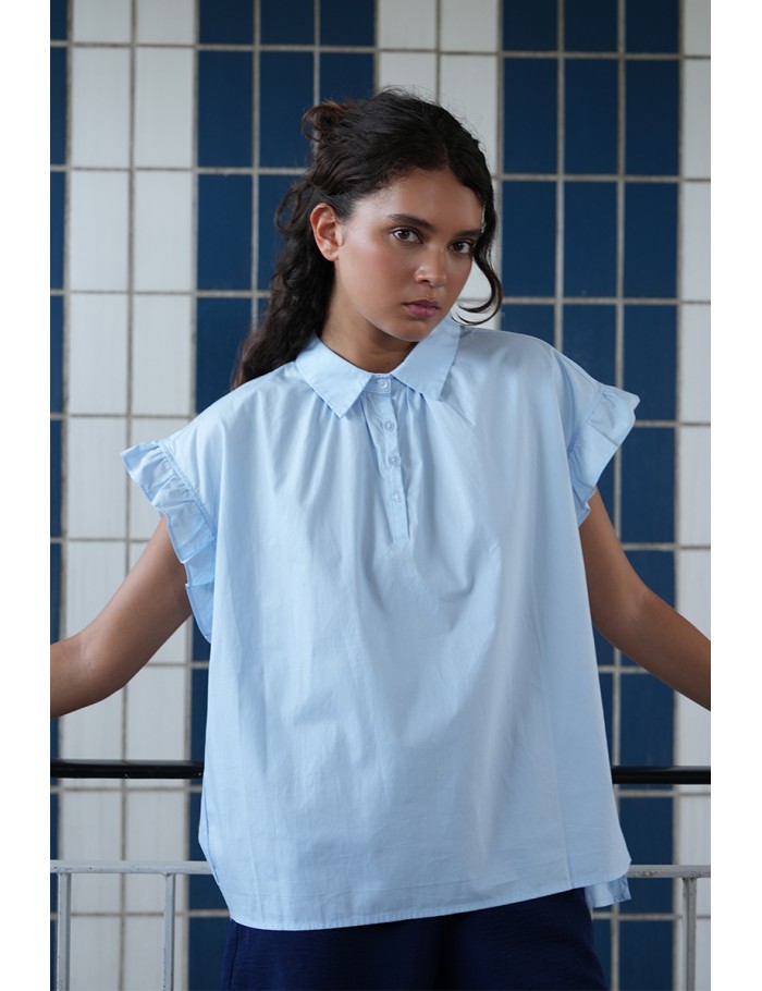 Cotton poplin blouse