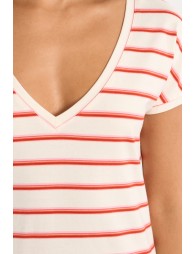 T-shirt à rayures rouges