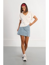 Camiseta de mujer de manga corta, estampado corazón.