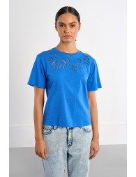 T-shirt décontracté en broderie ajourée