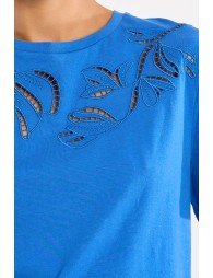 T-shirt décontracté en broderie ajourée