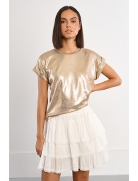 T-shirt doré, effet métallisé