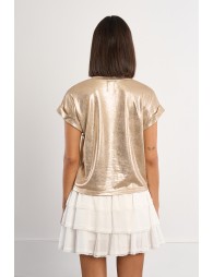 T-shirt doré, effet métallisé