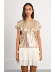 T-shirt doré, effet métallisé