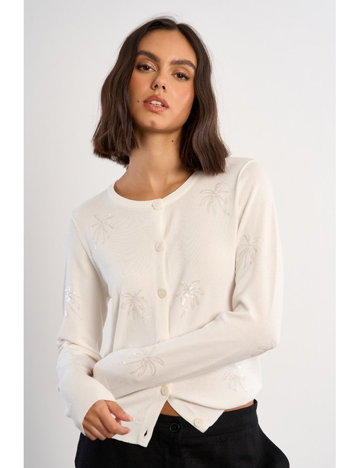 Cardigan aux motifs palmiers