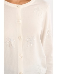 Cardigan with palm tree motifs