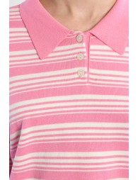 Casual striped knit polo shirt