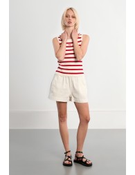 Striped ribbed tank top