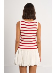 Striped ribbed tank top