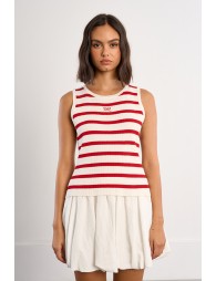 Striped ribbed tank top