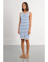 Striped ribbed mini dress