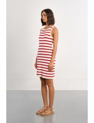 Striped ribbed mini dress