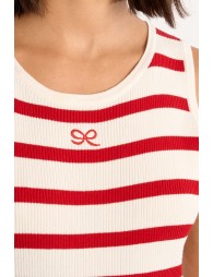 Striped ribbed mini dress