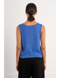 Knitted tank top, iridescent