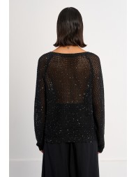 Jersey de mujer de manga larga, en punto acanalado.