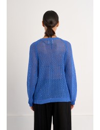 Jersey de mujer de manga larga, en punto acanalado.