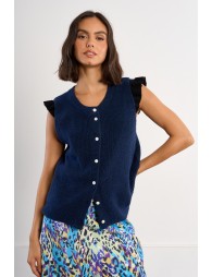 Gilet sans manches, boutonné