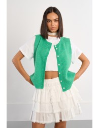 Gilet sans manches, boutonné