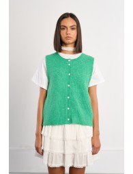 Gilet sans manches, boutonné