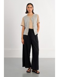 Sleeveless cardigan, buttoned